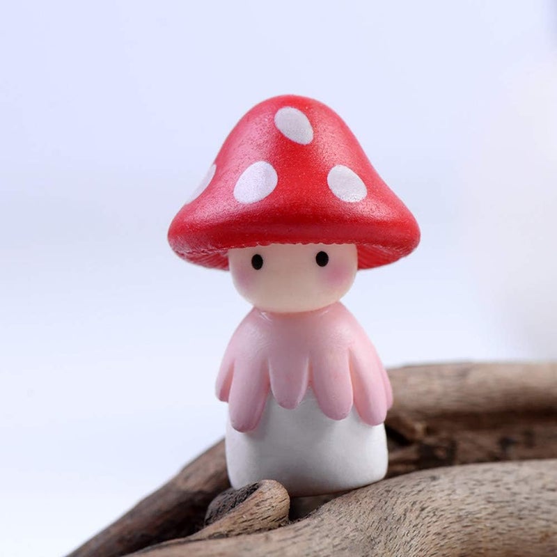 MAOMIA Fairy Mushroom Doll Figurines 4 Pcs Miniature Fairy Garden Micro Landscape Mini Dollhouse Garden Decoration Outdoor Decoration - Image 2